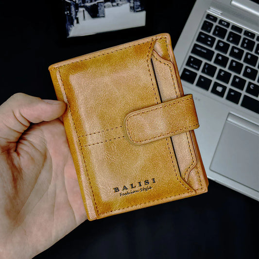 Original Buffalo Leather Fold Wallet For Cash & Cards